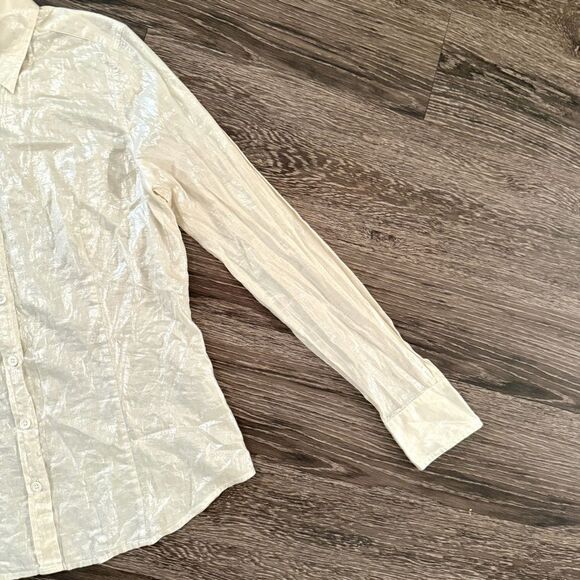 J. Crew Shimmer Champagne Button Up - Picture 4 of 8